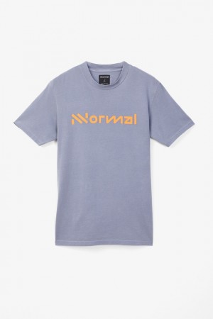 NNormal Organic cotton t-shirt Blau | JRQGB-4670