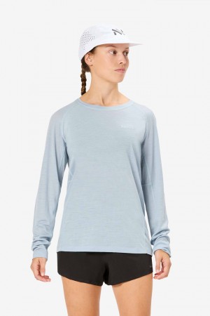 NNormal merino long sleeve t-shirt Blau | VGJXT-2341