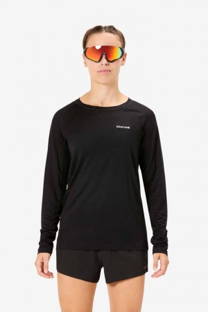 NNormal merino long sleeve t-shirt Schwarz | UFJPG-7581